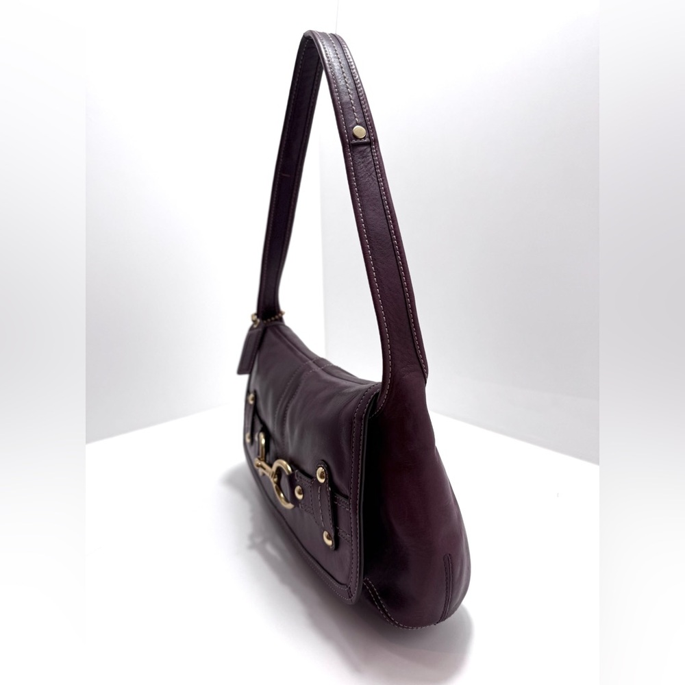 Vintage Coach Ergo Legacy XL Belted Hobo 11266 Burnished Plum Leather Y2K - Picture 3 of 15